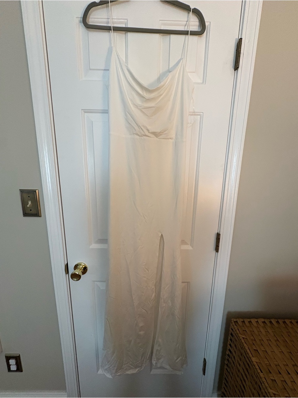 Showpo White Slip Dress with Cowl Neck